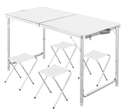 Outdoor Folding Table Adjustable Foldable 120cm (White)