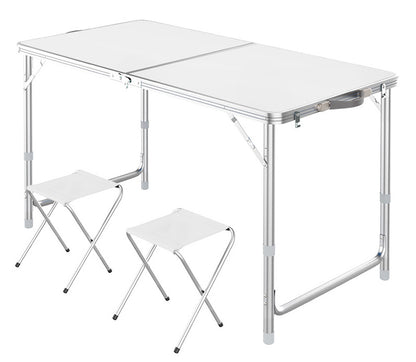 Outdoor Folding Table Adjustable Foldable 120cm (White)