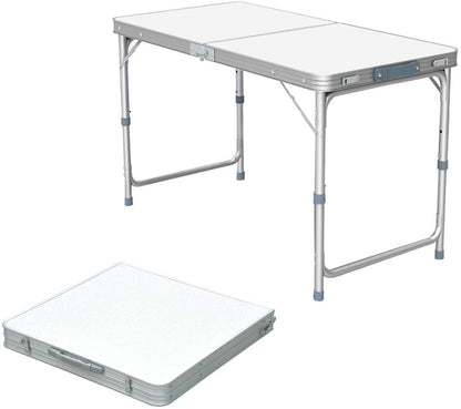 Outdoor Folding Table Adjustable Foldable 120cm (White)