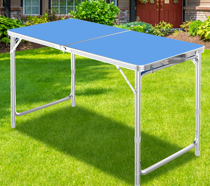 3-Piece Outdoor Camp Setting Folding Table & Chairs Set (Blue)