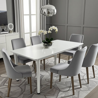 Heritage Industrial White Wood & Metal Dining Table 120cm