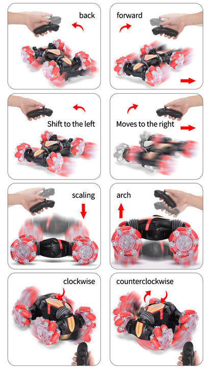 LED Hand Gesture Remote Control Twister Stunt Car (Red)