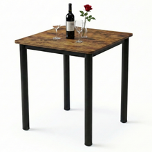Foundry Tall Industrial Rustic Wood & Metal Square Bar Dining Table