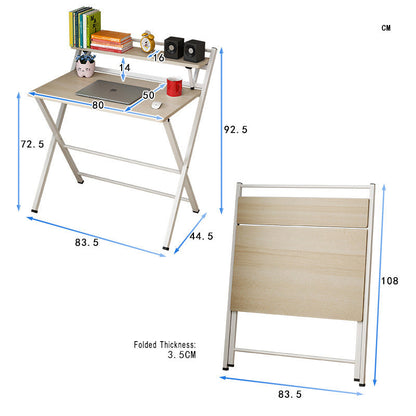 Express Folding Desk with Shelf (White)