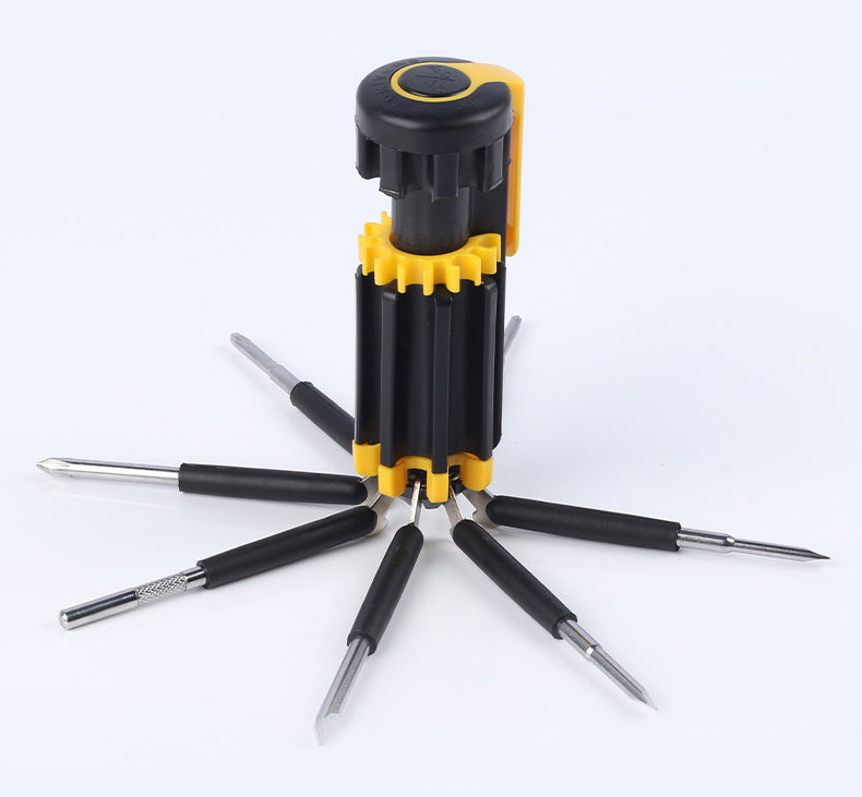 8-in 1 Screwdriver with Flashlight Tool Kit Folding Set