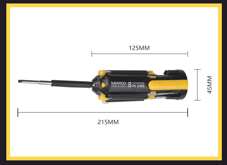 8-in 1 Screwdriver with Flashlight Tool Kit Folding Set