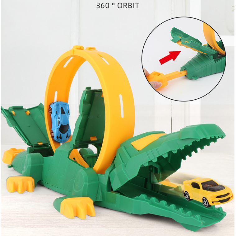 Crocodile Car Ramp 360 Degree Loop Track Kids Toy Set