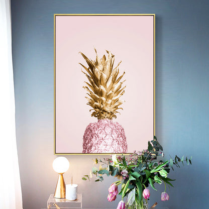 Luxe Pineapple Painting Framed Canvas Wall Art - 30cm x 40cm