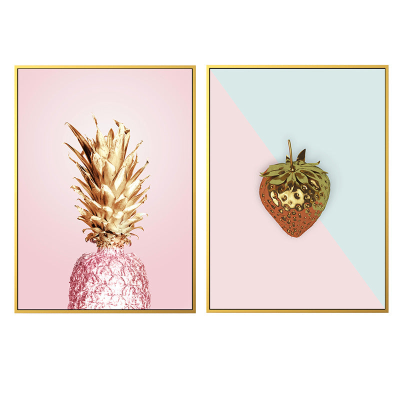 Luxe Pineapple Painting Framed Canvas Wall Art - 30cm x 40cm