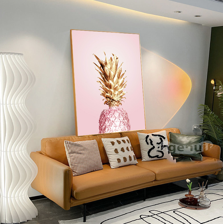 Luxe Pineapple Painting Framed Canvas Wall Art - 40cm x 60cm