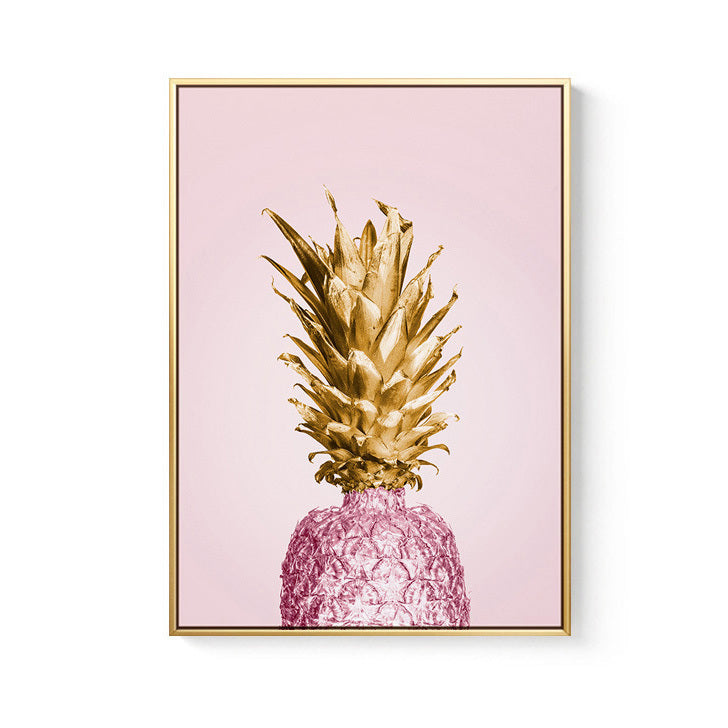 Luxe Pineapple Painting Framed Canvas Wall Art - 40cm x 60cm