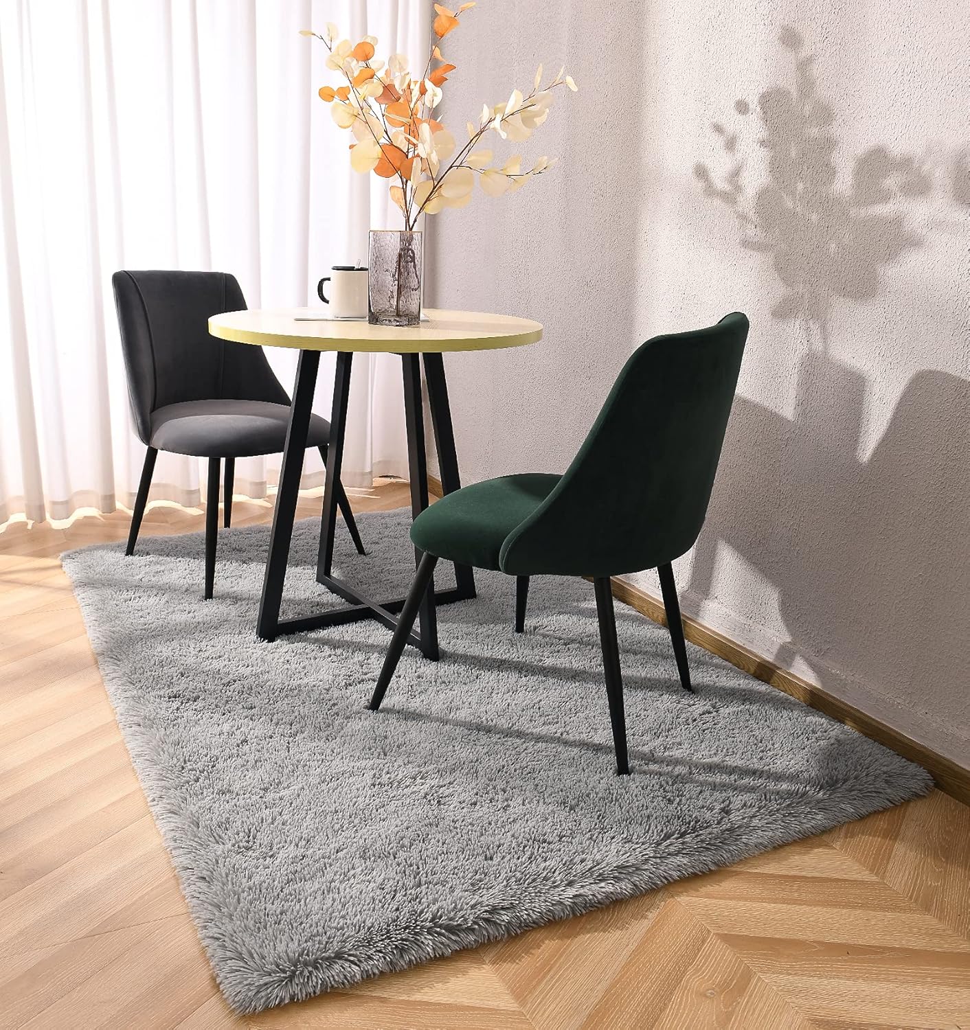 Soft Shag Rug Carpet Hallway Mat (Grey, 120 x 50 cm)