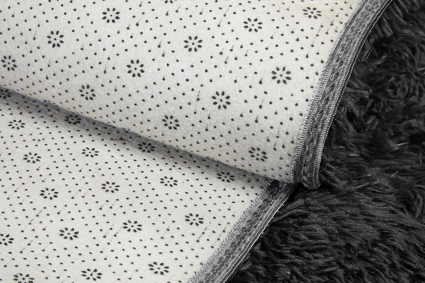 Large Soft Shag Rug Carpet Mat (Black, 230 x 160)