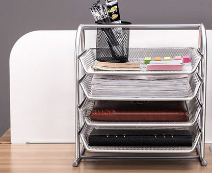 4-Tier Office Document Tray Paper/Magazine Desk Organizer