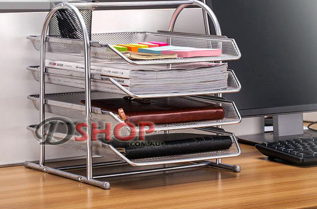 4-Tier Office Document Tray Paper/Magazine Desk Organizer