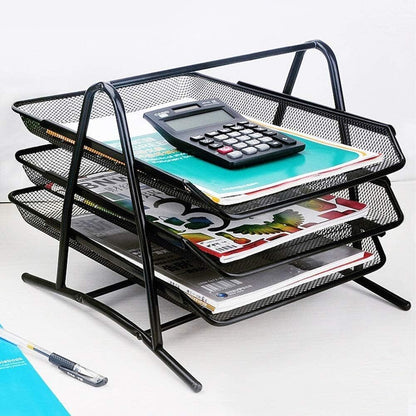 3-Tier Office Document Tray Paper/Magazine Desk Organizer