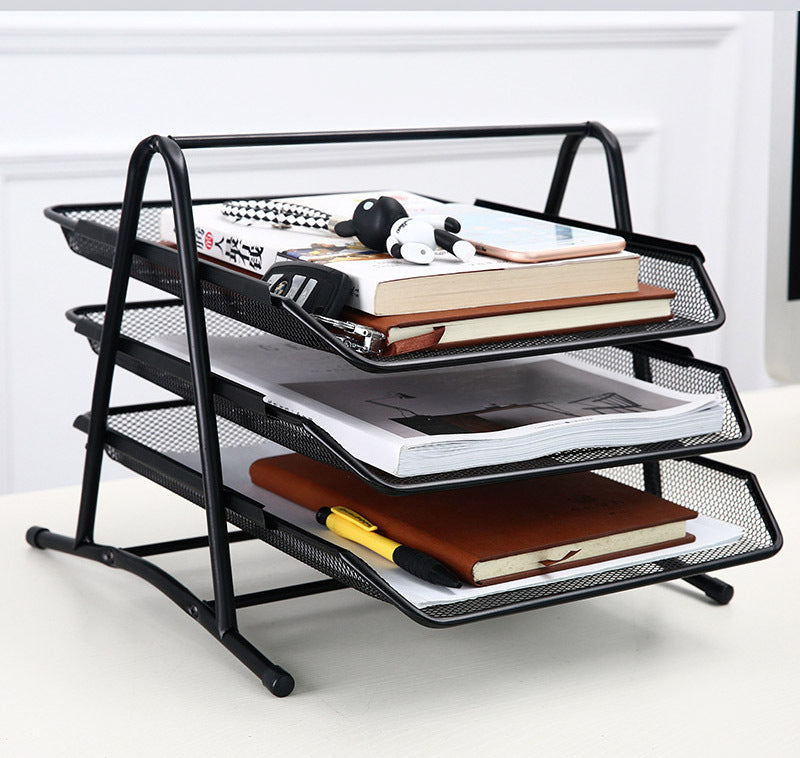 3-Tier Office Document Tray Paper/Magazine Desk Organizer