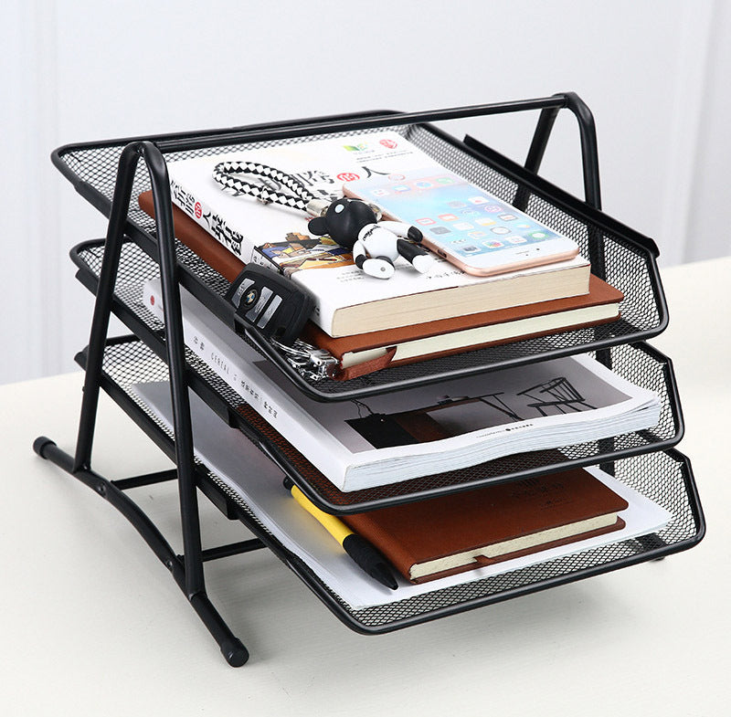 3-Tier Office Document Tray Paper/Magazine Desk Organizer