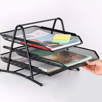 3-Tier Office Document Tray Paper/Magazine Desk Organizer