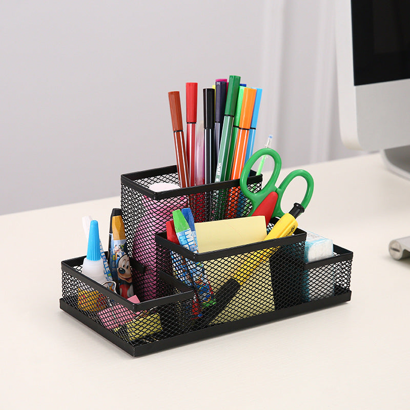 Large Metal Pen Holder Desktop Organizer Office Supplies