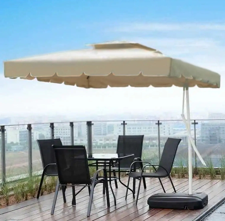 Varossa 3.5m Large Square Cantilever Outdoor Umbrella (Beige/Tan)