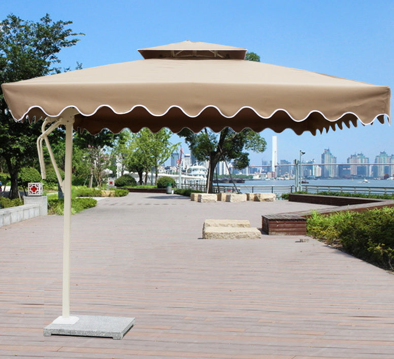 Varossa 3.5m Large Square Cantilever Outdoor Umbrella (Beige/Tan)