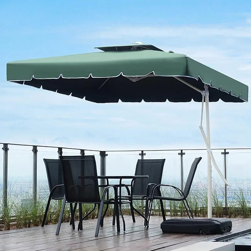 Varossa 3.5m Large Square Cantilever Outdoor Umbrella  (Green)