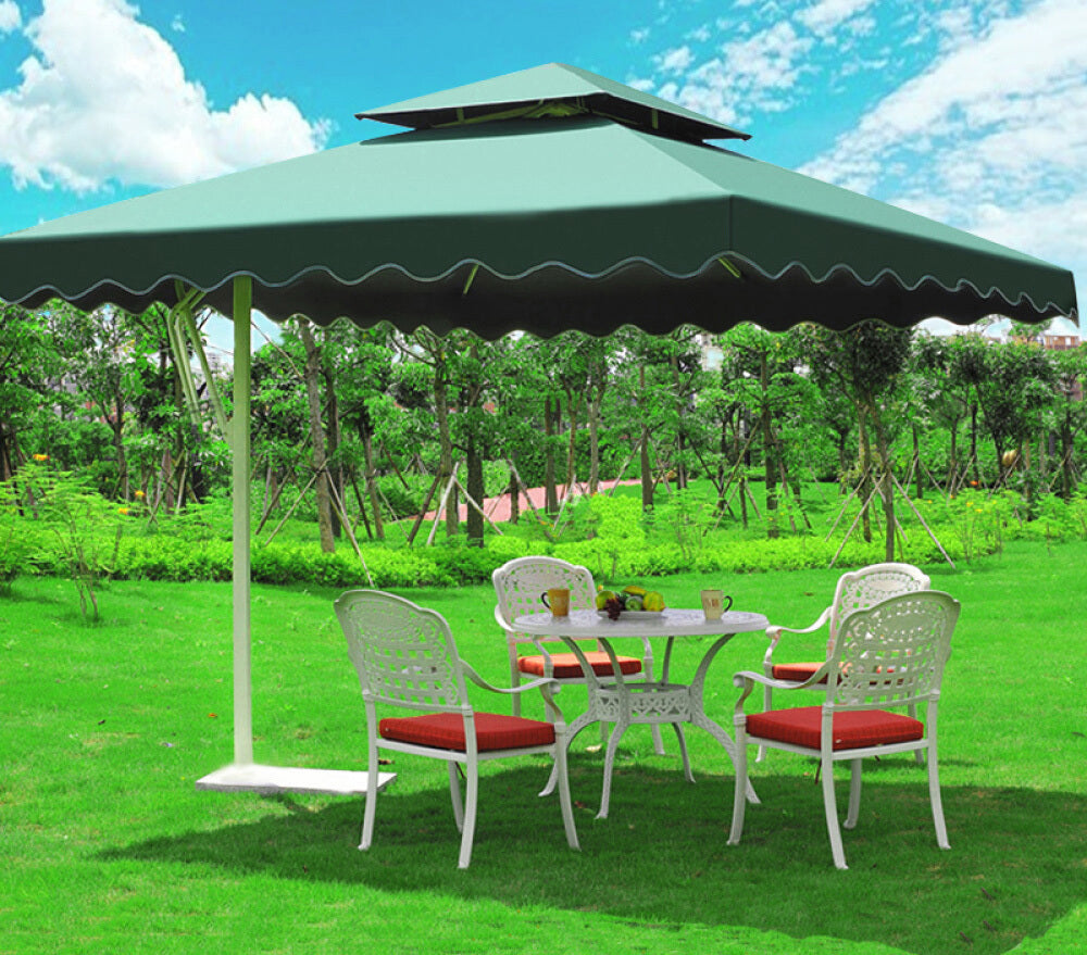 Varossa 3.5m Large Square Cantilever Outdoor Umbrella  (Green)