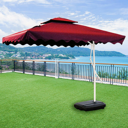 Varossa 3.5m Large Square Cantilever Outdoor Umbrella  (Maroon)