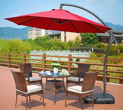 3m Heavy Duty Round Cantilever Outdoor Umbrella (Red /Maroon)