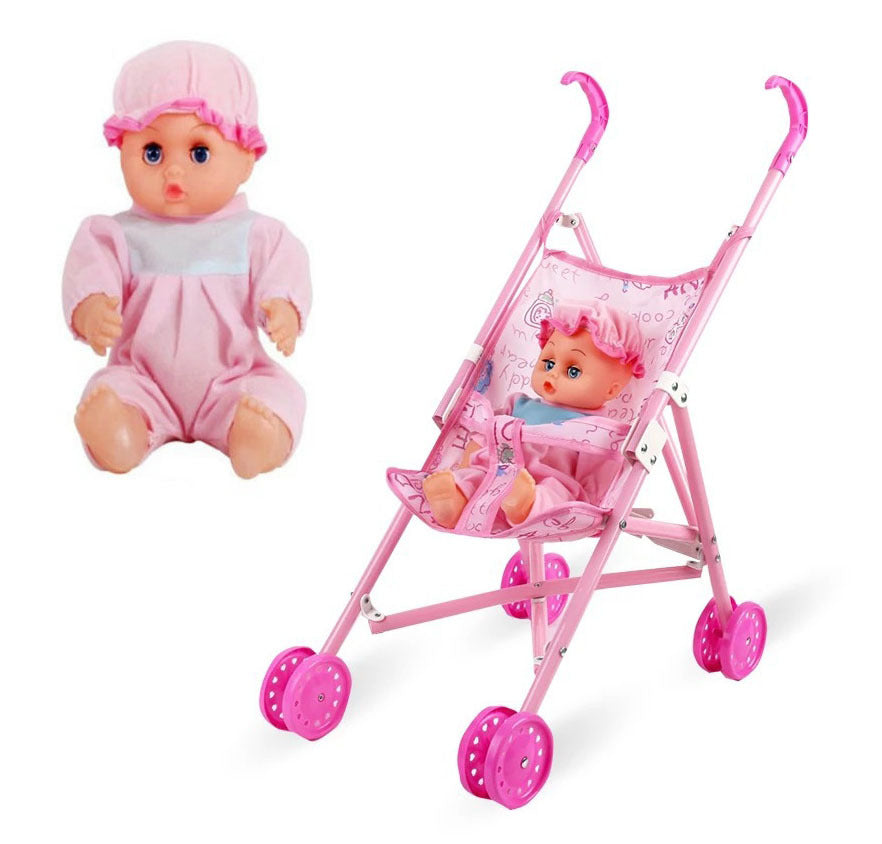 Toy Pram/ Stroller with Baby Doll