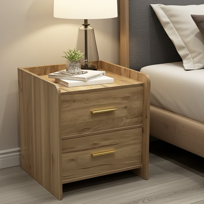 Serene 2-Drawer Bedside Table Nightstand (Rustic Oak)