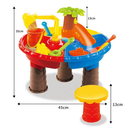 2 In 1 Sand and Water Play Toy Activity Table & Stool Set