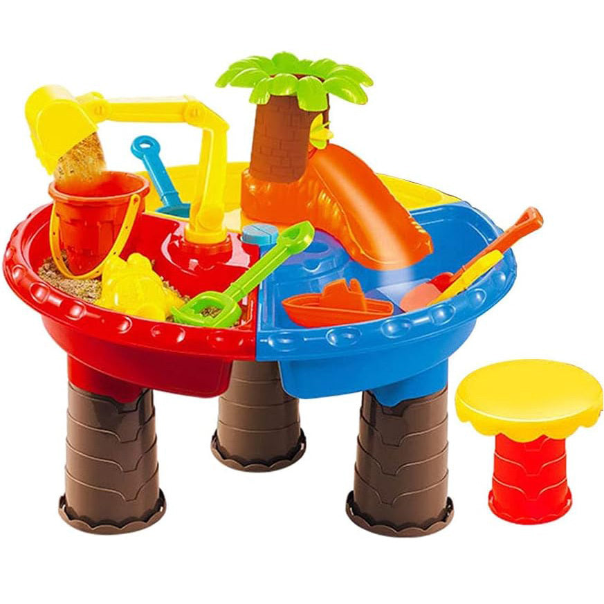 2 In 1 Sand and Water Play Toy Activity Table & Stool Set