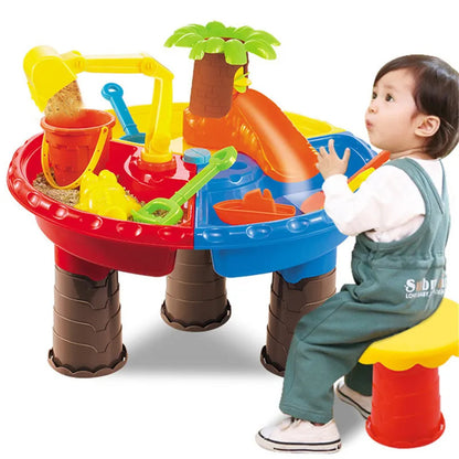 2 In 1 Sand and Water Play Toy Activity Table & Stool Set