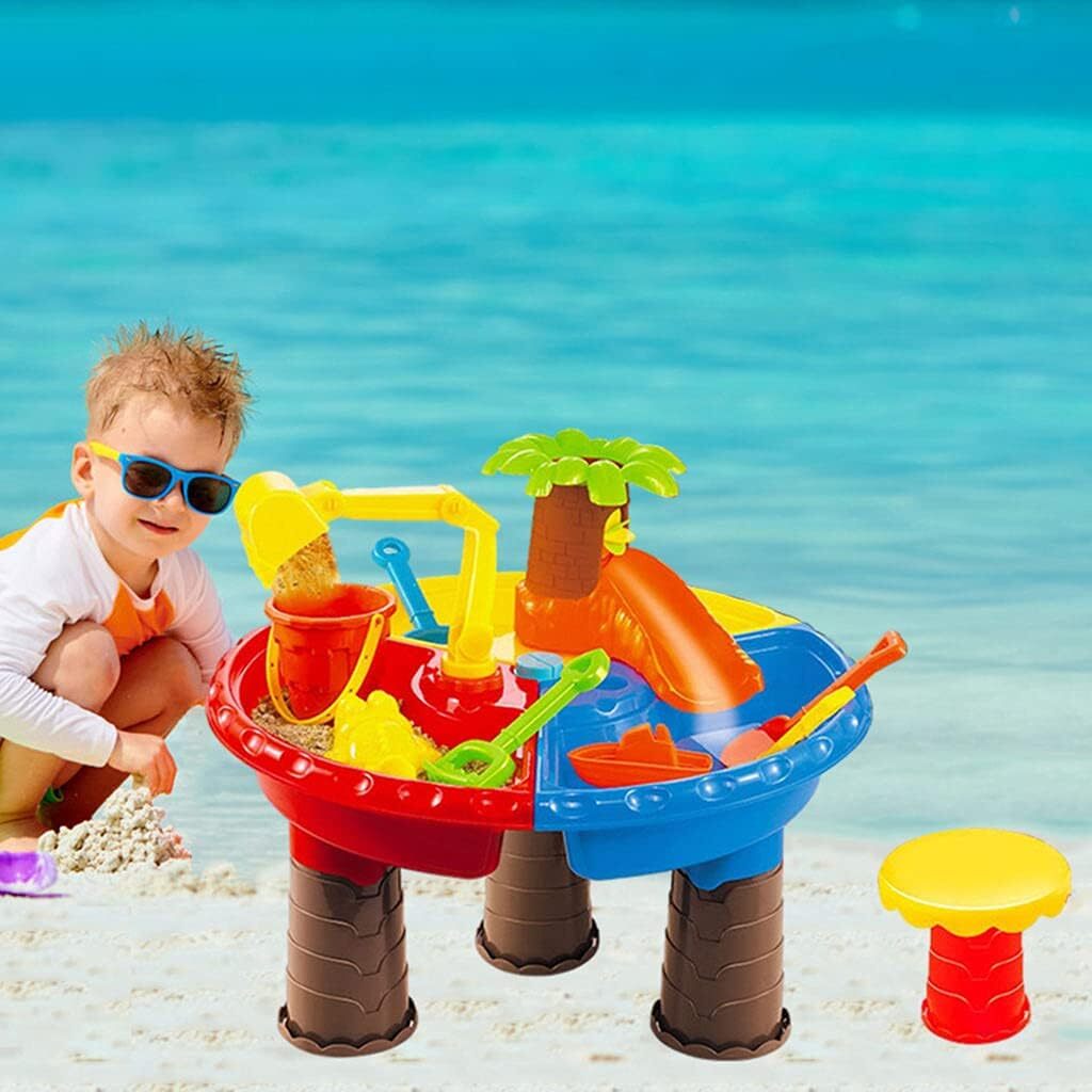 2 In 1 Sand and Water Play Toy Activity Table & Stool Set