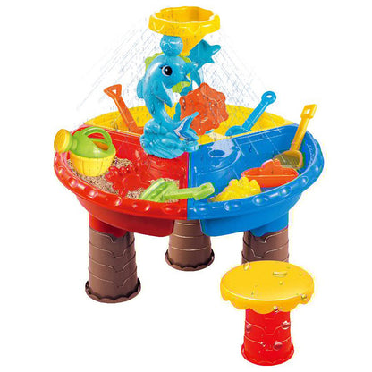 2 In 1 Sand and Water Play Toy Activity Table & Stool Set