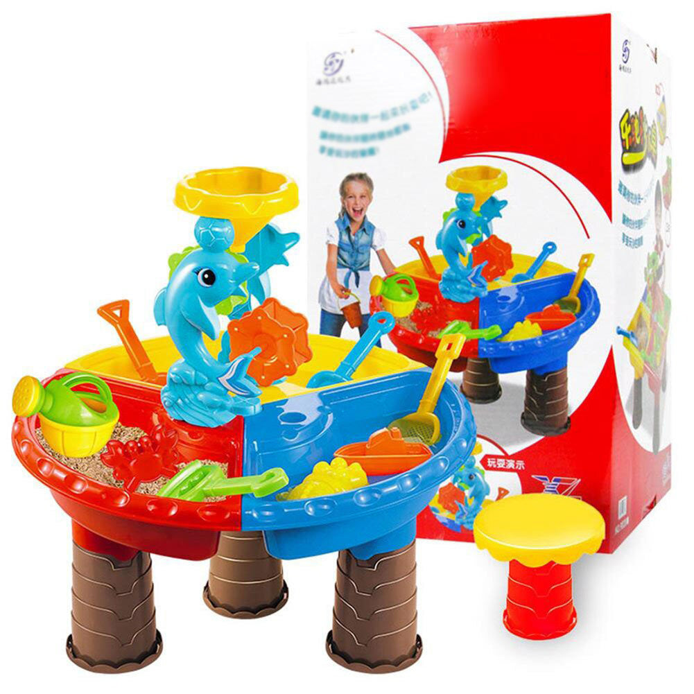 2 In 1 Sand and Water Play Toy Activity Table & Stool Set