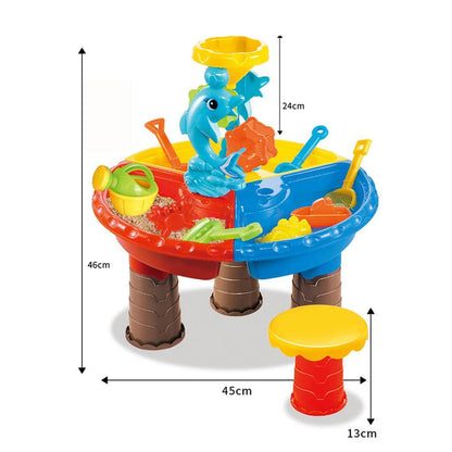 2 In 1 Sand and Water Play Toy Activity Table & Stool Set