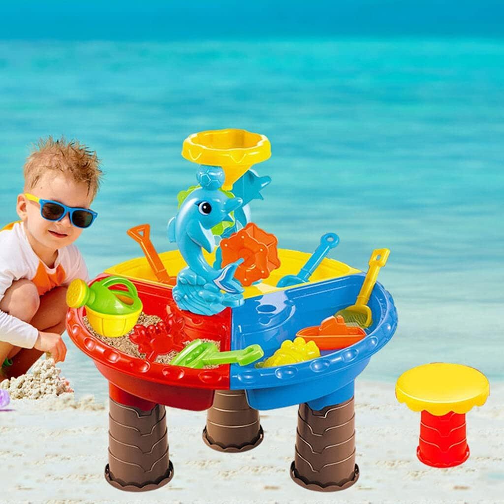 2 In 1 Sand and Water Play Toy Activity Table & Stool Set