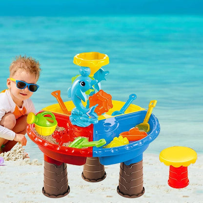 2 In 1 Sand and Water Play Toy Activity Table & Stool Set