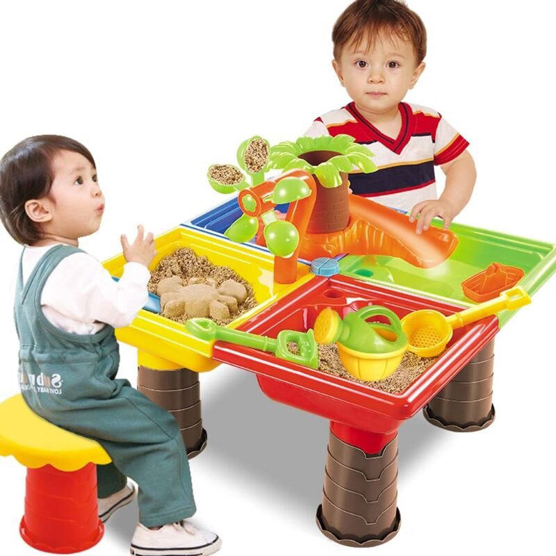 2 In 1 Sand and Water Play Toy Activity Table & Stool Set