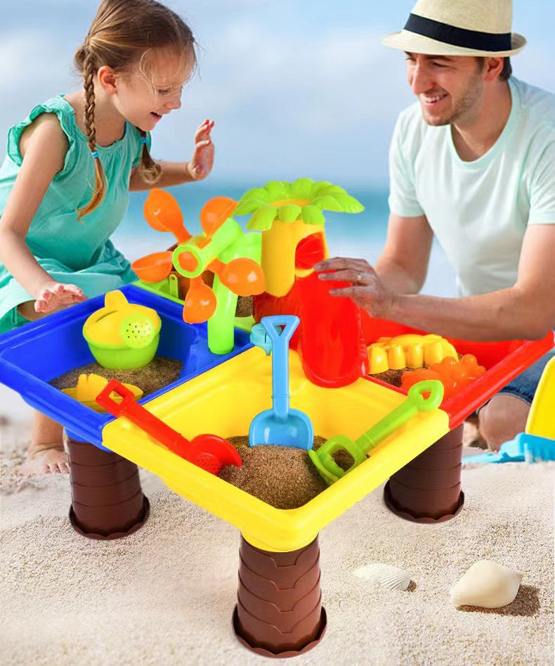 2 In 1 Sand and Water Play Toy Activity Table & Stool Set