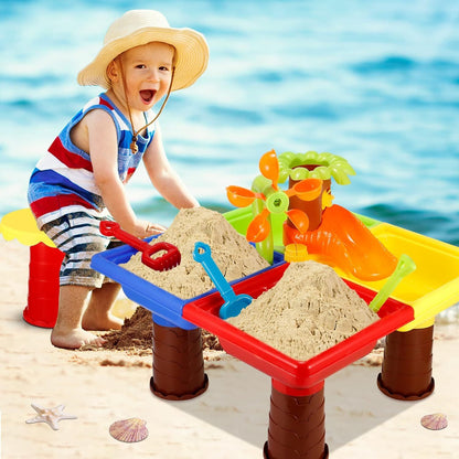 2 In 1 Sand and Water Play Toy Activity Table & Stool Set