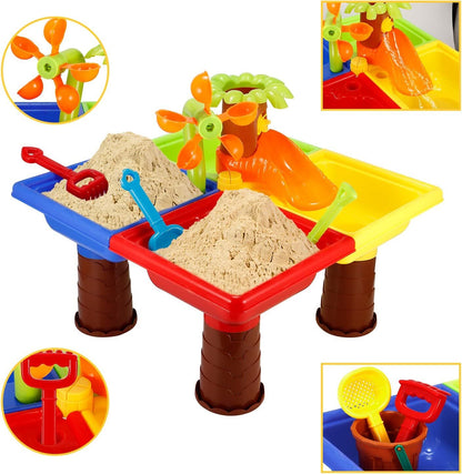 2 In 1 Sand and Water Play Toy Activity Table & Stool Set