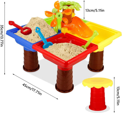 2 In 1 Sand and Water Play Toy Activity Table & Stool Set