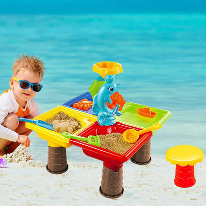 2 In 1 Sand and Water Play Toy Activity Table & Stool Set