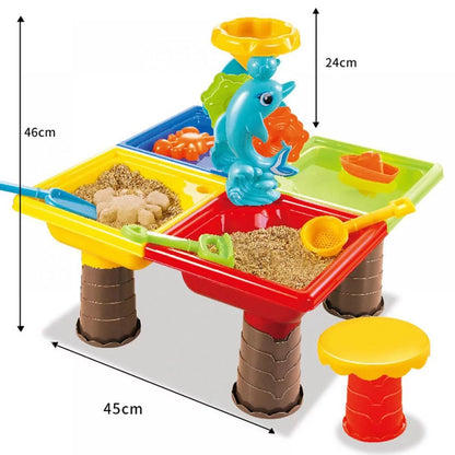 2 In 1 Sand and Water Play Toy Activity Table & Stool Set