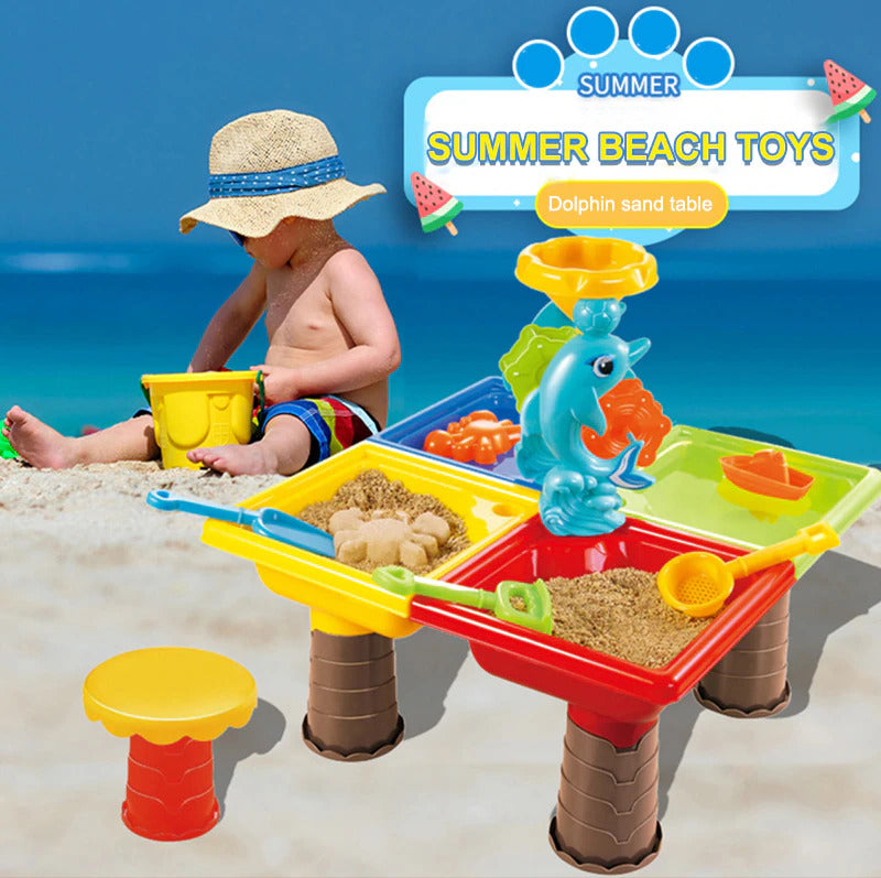 2 In 1 Sand and Water Play Toy Activity Table & Stool Set