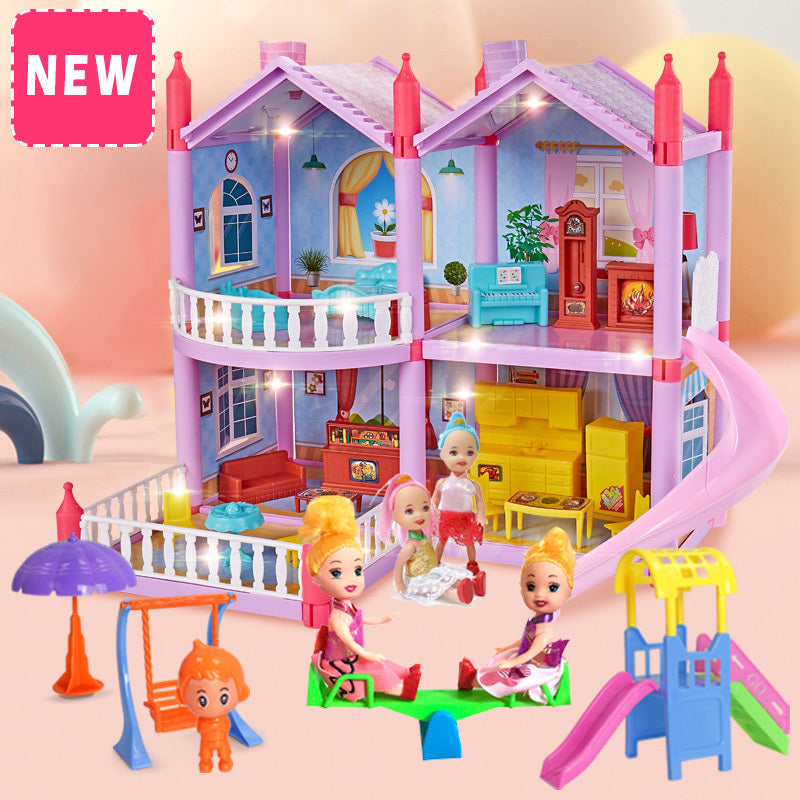 Dreamhouse Princess Villa Doll House Toy Set with Dolls & Furniture